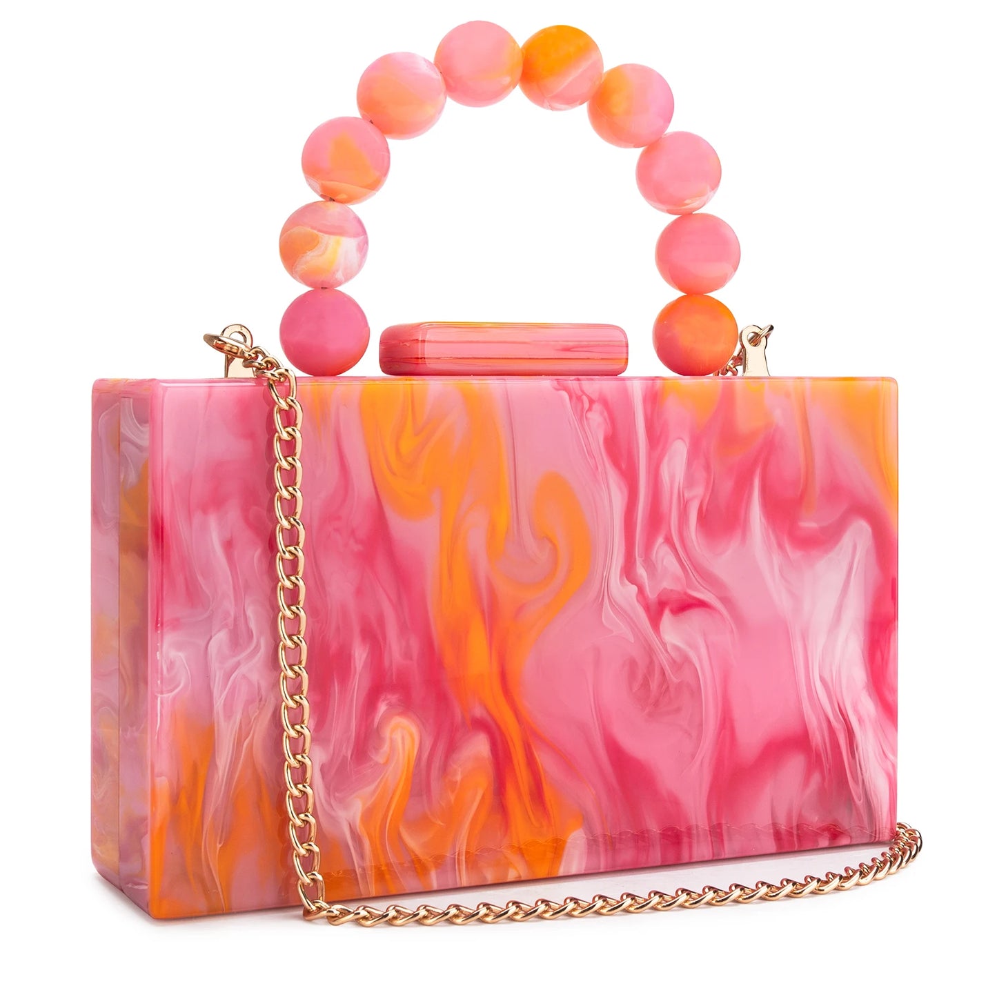 Elegant Pearl Marble Acrylic Evening Clutch