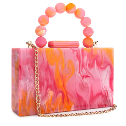 Elegant Pearl Marble Acrylic Evening Clutch
