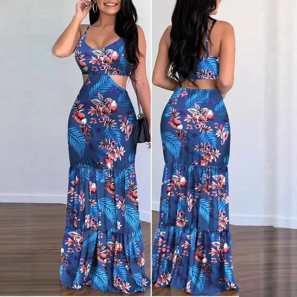 Dress Geometric Pattern Sleeveless Long