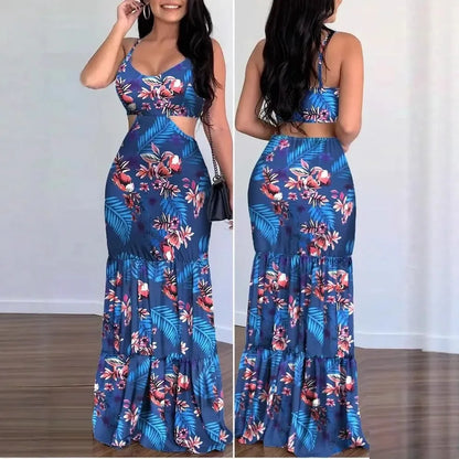 Dress Geometric Pattern Sleeveless Long