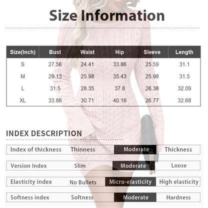 Female Trendy Sexy Knitted Sweater Dress Fashion Casual Solid Color Round Neck Slim Dress Lady Beautiful Daily Outdoor Clothes