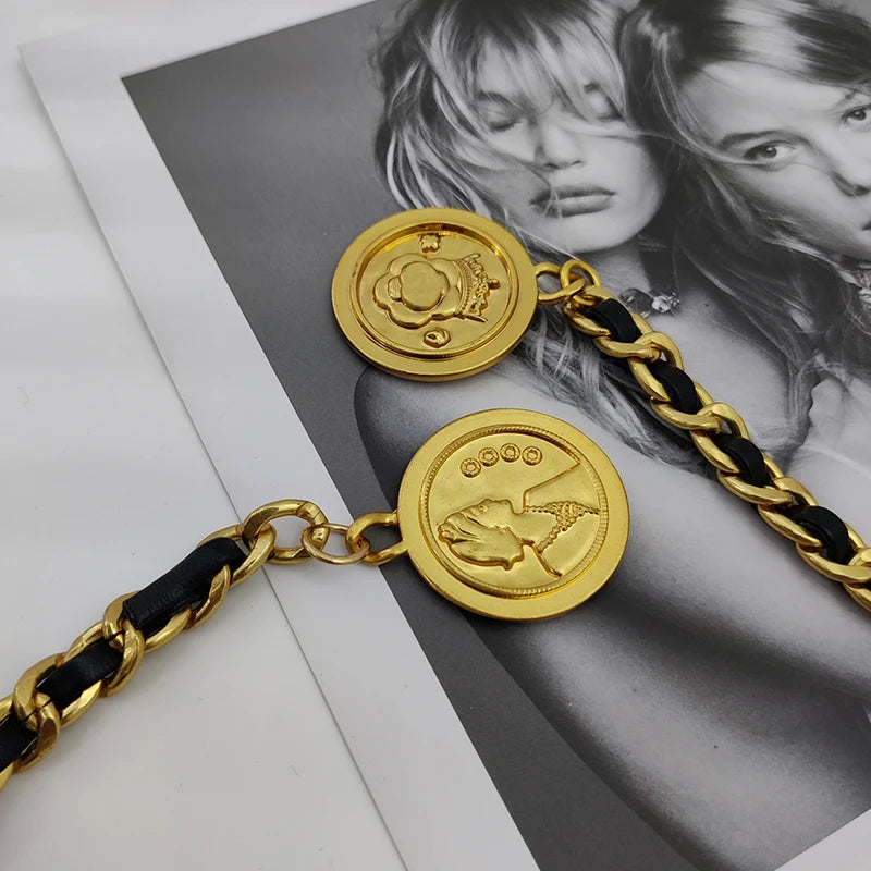 Fashion Women's Belt Luxury Designer Long Gold Chain Belts Woman Waistband Punk Goth Heavy Metal Corset Y2K Accessory ceinture