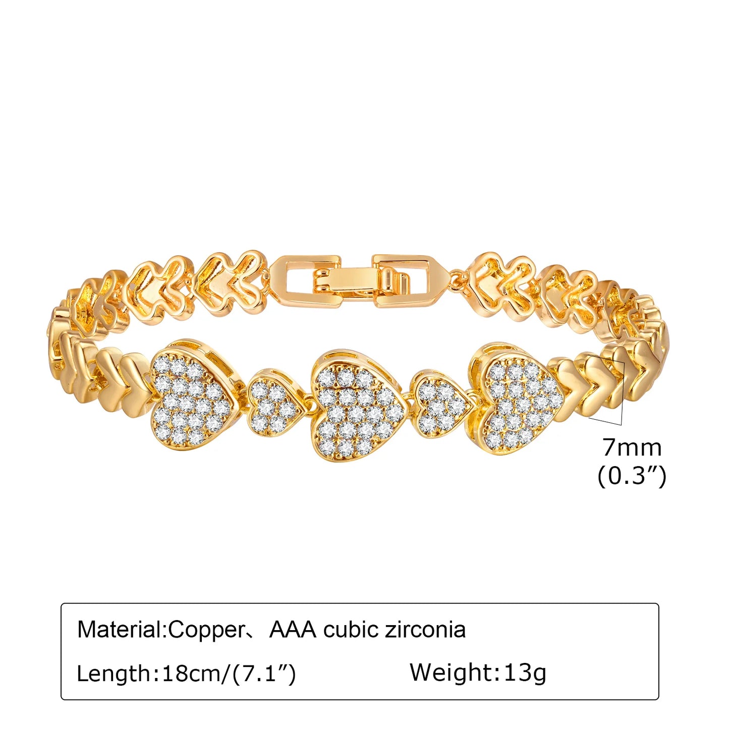 Elegant Gold-Plated Paperclip Bracelet with Cubic Zirconia