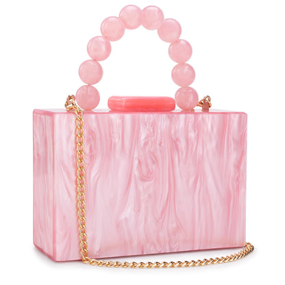 Elegant Pearl Marble Acrylic Evening Clutch