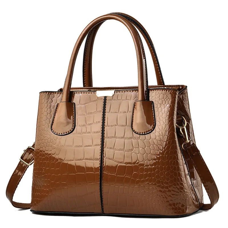 Elegant Alligator Pattern Crossbody Satchel