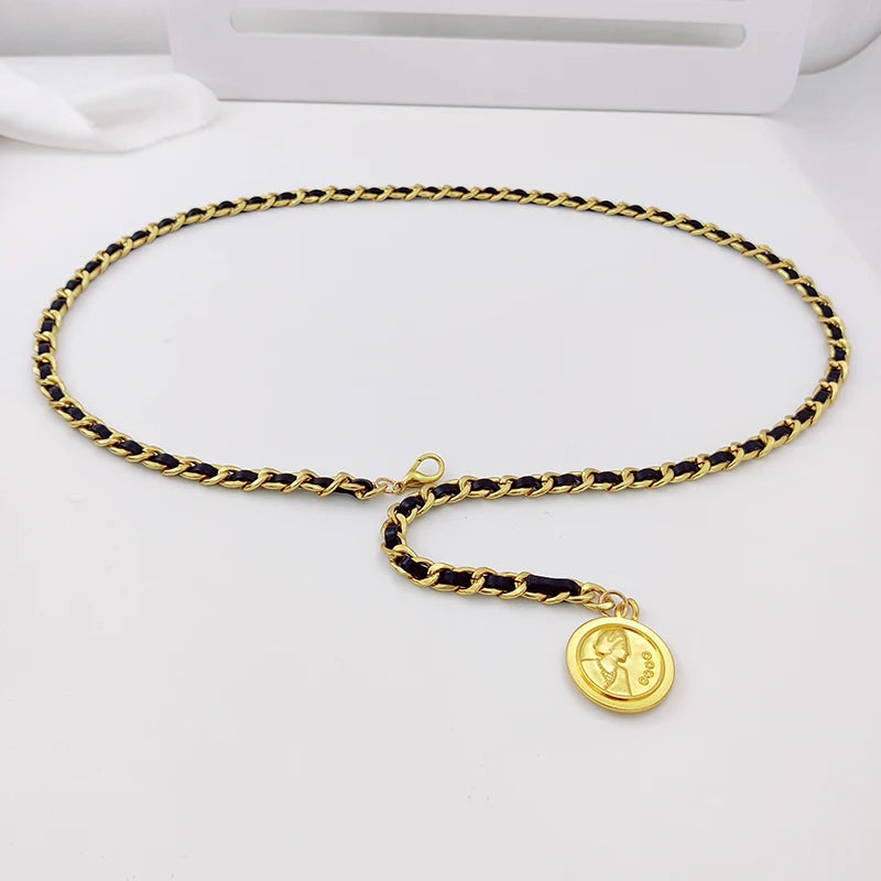 Elegant Gold Chain Waist Belt for Women