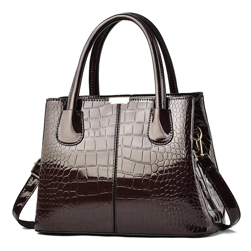 Elegant Alligator Pattern Crossbody Satchel