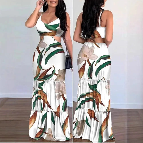 Dress Geometric Pattern Sleeveless Long