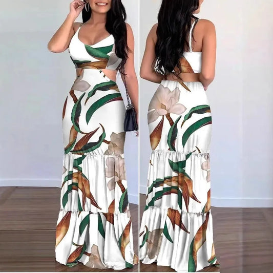 Dress Geometric Pattern Sleeveless Long