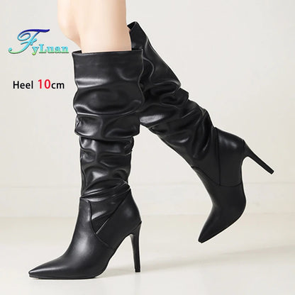 Elegant 10CM Stiletto Knee-High Boots