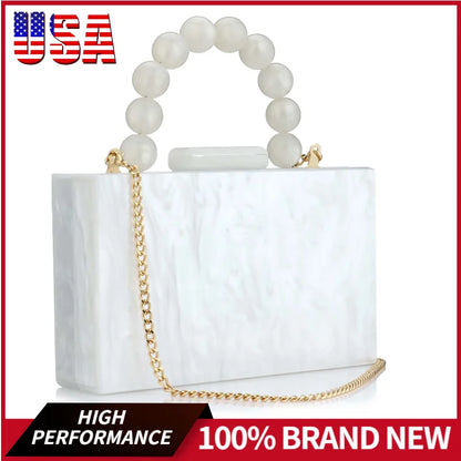 Pearl Marble Dark Purple Acrylic PVC Evening Bags Women Luxury Gorgeous Handmade Purses And Handbags Wedding Party Beach Flap